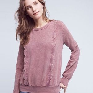 Anthropologie Scallop Sweatshirt
